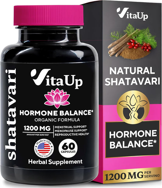 USA Made Shatavari Root Supplement Capsules - 1200mg Shatavari Extract for Women - Hormone Balance, Menopause, Menstrual Relief - 60 Capsules