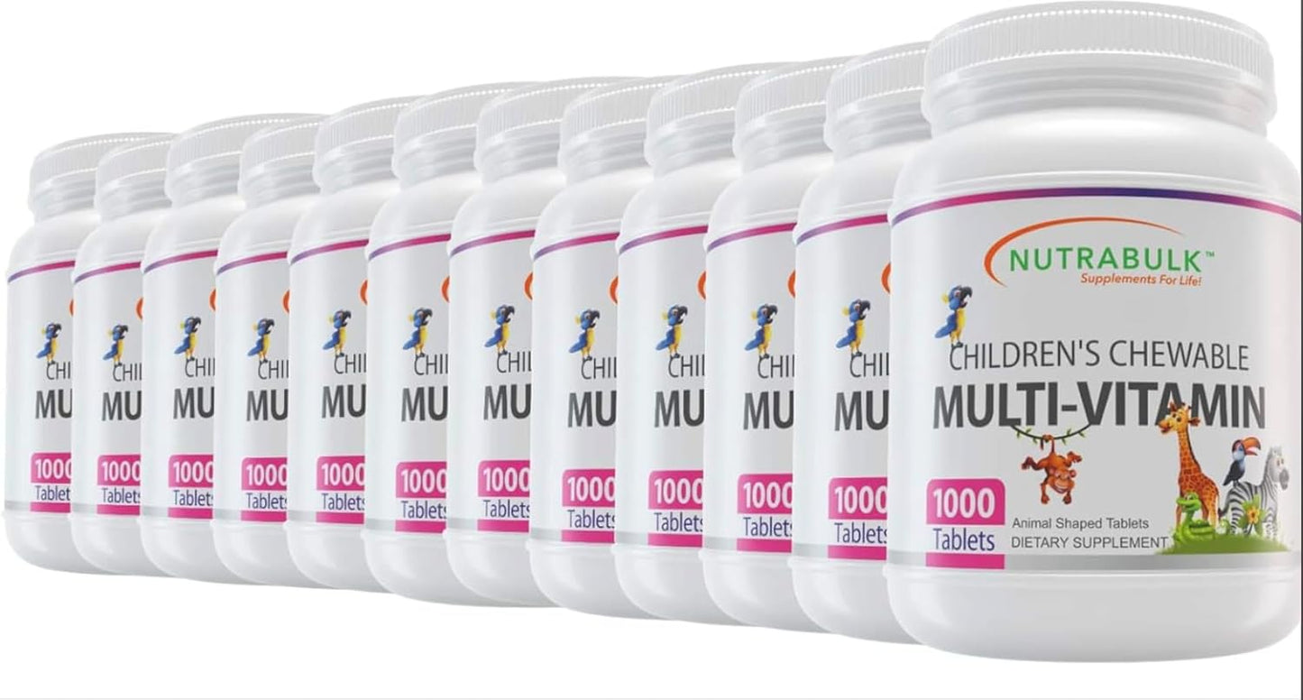 USA-Made Vegan Children’s Chewable Multi-Vitamins - Supports Immune, Bone, Brain Health - Gluten-Free Cherry Tablets - 12000 Count