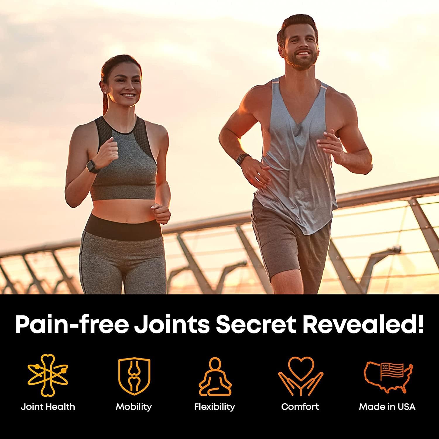 USA-Made Wellmatics Glucosamine Chondroitin MSM Capsules for Joint Support - FSA/HSA Eligible - 120 Capsules for Back, Knees, Hands