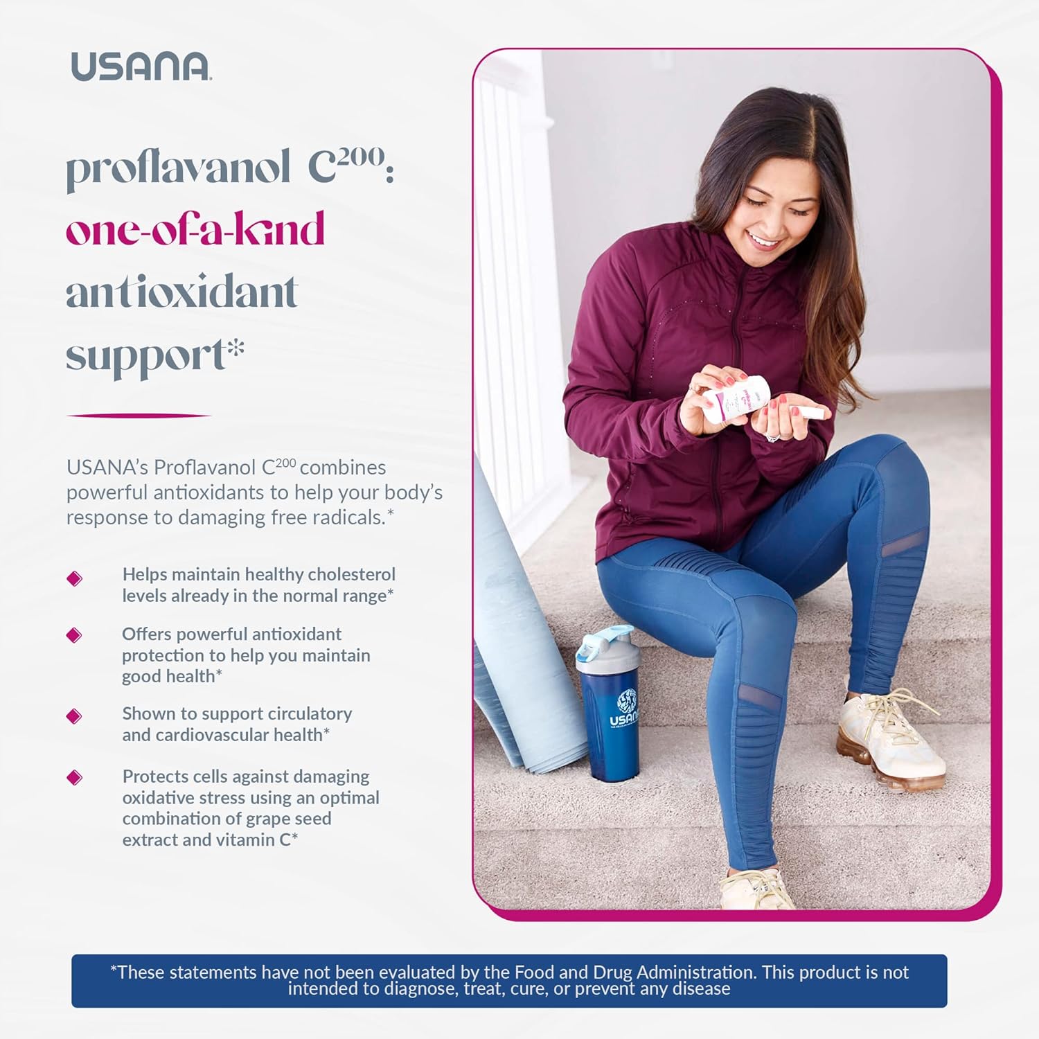 USANA Proflavanol C200: Heart Health Antioxidant with Bioflavanoids & Vitamin C - 56 Tablets - 28 Day Supply