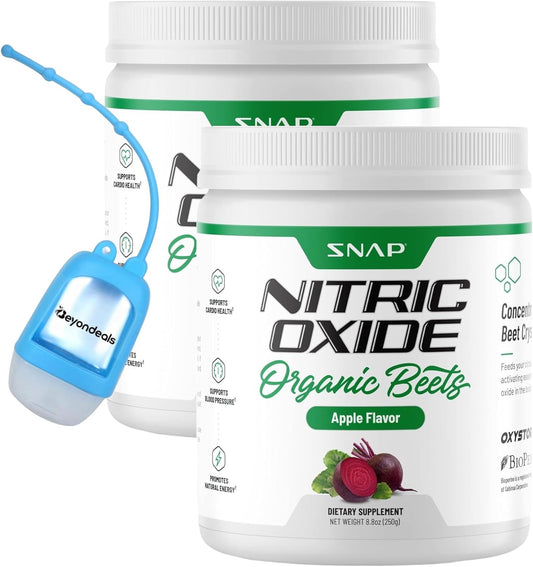 USDA Certified Beet Root Powder for Heart Health & Energy - Nitric Oxide Supplement with Hand Sanitizer Dispenser [2 Pack]