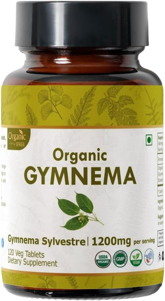 USDA Certified Organic Gymnema Sylvestre Tablets - Vegan Gymnema Supplement - 120 Tablets of Organic Spree Gymnema