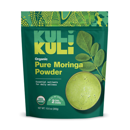 USDA Certified Organic Moringa Leaf Powder for Smoothies, Tea, Food - 100% Pure & Non-GMO - 10.6 oz Pack