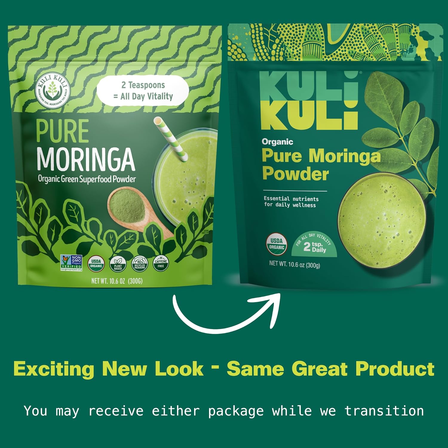 USDA Certified Organic Moringa Leaf Powder for Smoothies, Tea, Food - 100% Pure & Non-GMO - 10.6 oz Pack