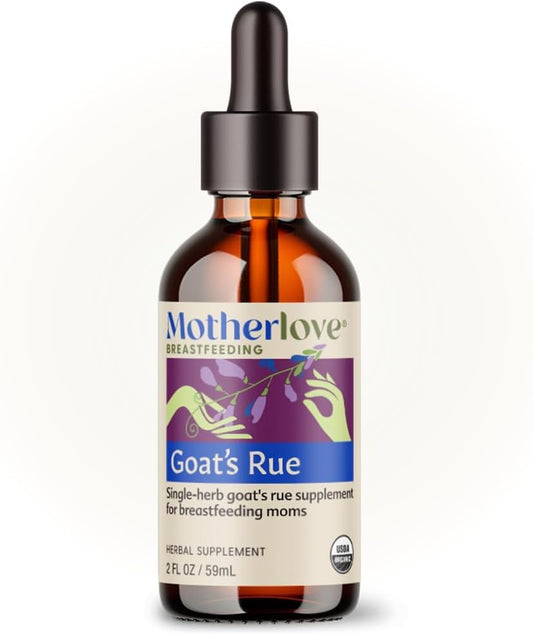 USDA Certified Organic Motherlove Goat’s Rue Lactation Tincture - 2oz Supplement for Breast Milk Supply & Breast Tissue Growth - Vegan, Kosher, Soy-Free