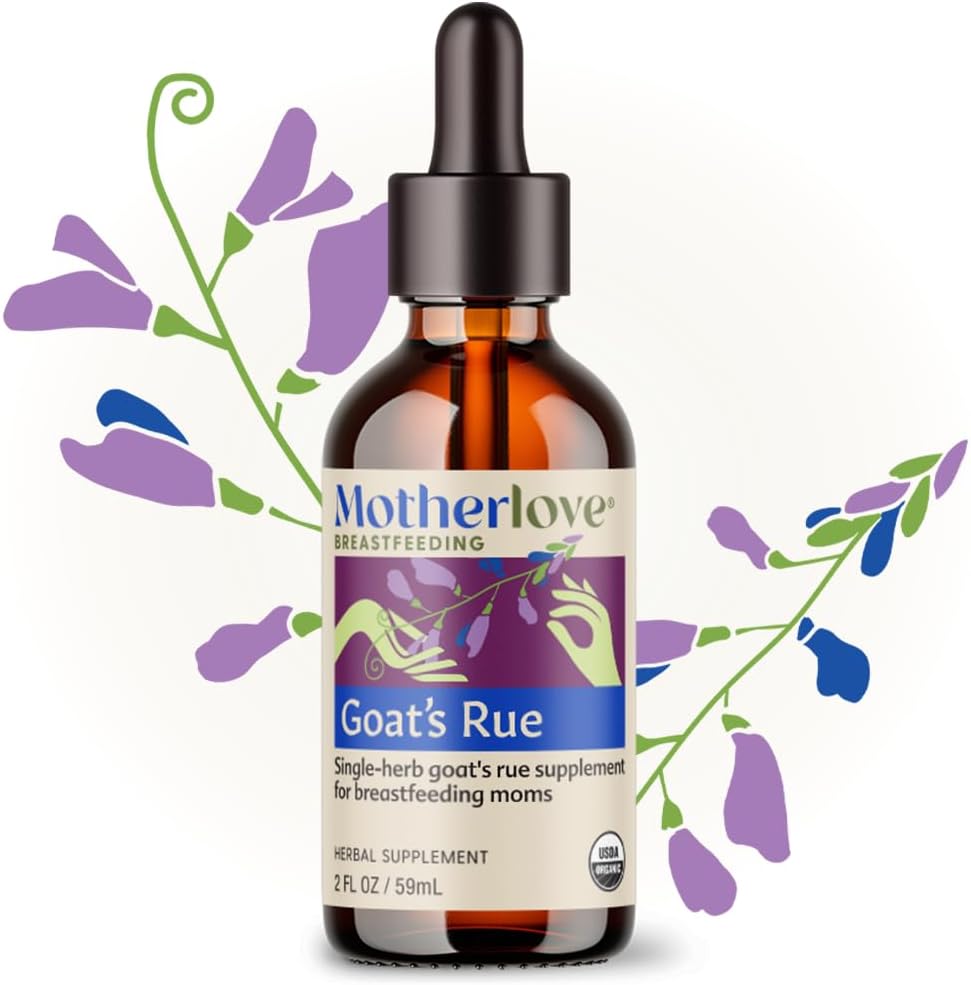 USDA Certified Organic Motherlove Goat’s Rue Lactation Tincture - 2oz Supplement for Breast Milk Supply & Breast Tissue Growth - Vegan, Kosher, Soy-Free