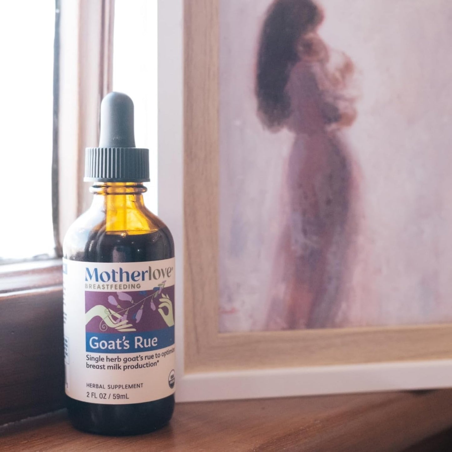 USDA Certified Organic Motherlove Goat’s Rue Lactation Tincture - 2oz Supplement for Breast Milk Supply & Breast Tissue Growth - Vegan, Kosher, Soy-Free