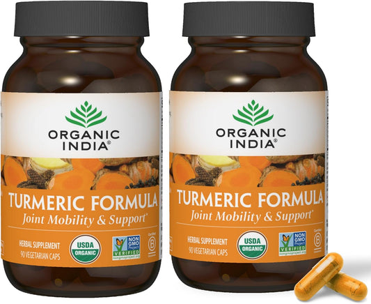 USDA Certified Organic Turmeric Curcumin with Black Pepper Capsules - Joint and Immune Support Herbal Supplement, Whole Root Formula with Trikatu - 360 Caps