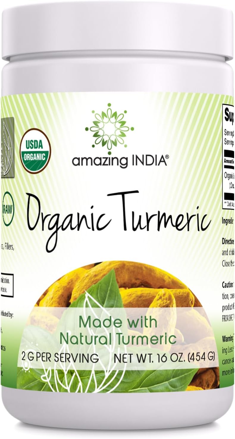 USDA Certified Organic Turmeric Powder 16 Oz (1 Lb) | Non-GMO | Gluten Free | Made in USA | Pure Indian Turmeric Supplement