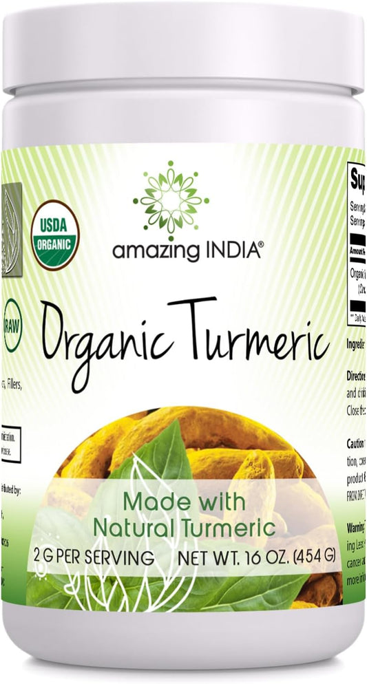 USDA Certified Organic Turmeric Powder 16 Oz (1 Lb) | Non-GMO | Gluten Free | Made in USA | Pure Indian Turmeric Supplement