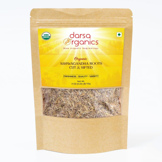 USDA Organic Ashwagandha Root 4 oz - Non-GMO Herb for Tea & Smoothies - Immunity & Digestion Support