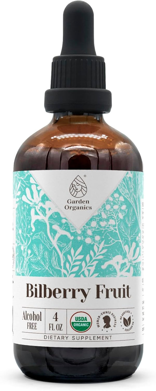 USDA Organic Bilberry Fruit Extract Tincture - Alcohol-Free High-Potency Dietary Supplement - Made from Dried Bilberry Fruit - 4 oz