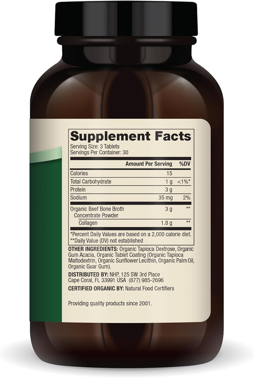USDA Organic Dr. Mercola Bone Broth Collagen Tablets - 30 Servings, Grass-Fed Beef Supplement for Bone & Joint Support, Non-GMO