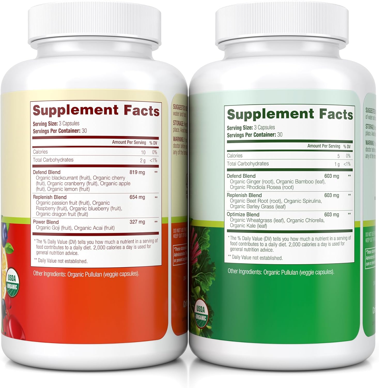 USDA Organic Fruits and Veggies Supplement - 180 Capsules for Energy Boost - Vegan, Non-GMO, Gluten-Free - Made in USA