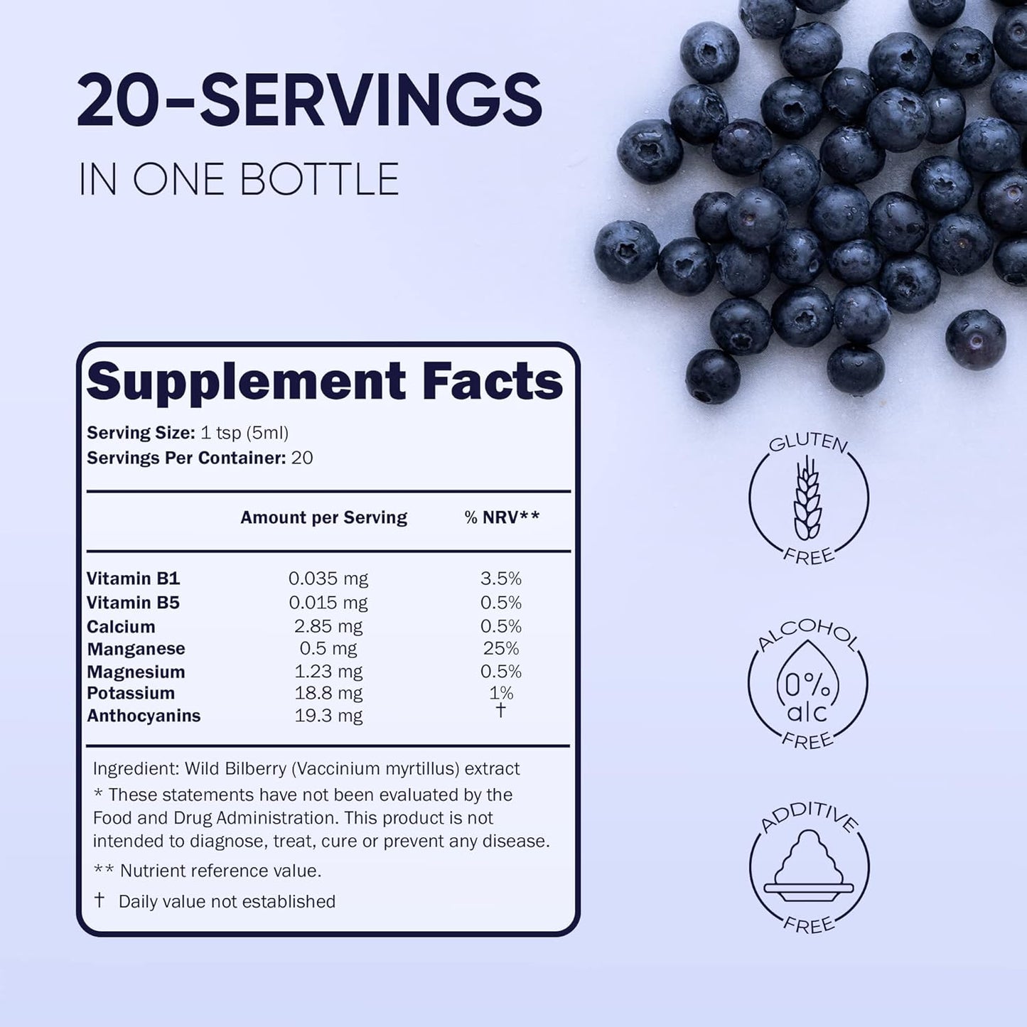 USDA Organic Jungle Powders Wild Bilberry & Black Currant Extract Bundle - 3.4oz Freeze Dried Powder for Smoothies & Eye Health