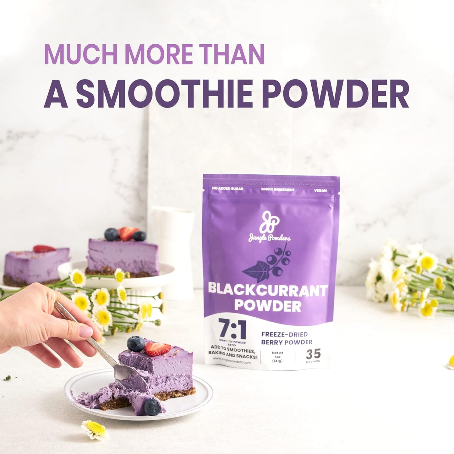 USDA Organic Jungle Powders Wild Bilberry & Black Currant Extract Bundle - 3.4oz Freeze Dried Powder for Smoothies & Eye Health
