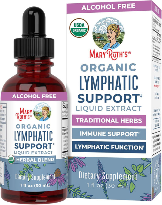 USDA Organic Lymphatic Support Drops with Echinacea & Elderberry - Immune Boosting Supplement for Vegan & Non-GMO Diets - 30 Servings