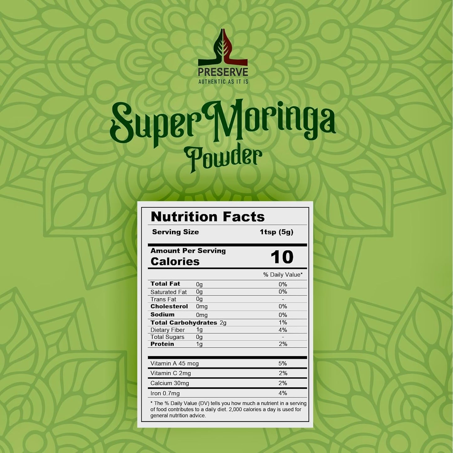 USDA Organic Moringa Leaf Powder | Gluten-Free & Vegan | Perfect for Smoothies & Recipes | Super Green Food, 113g/4oz