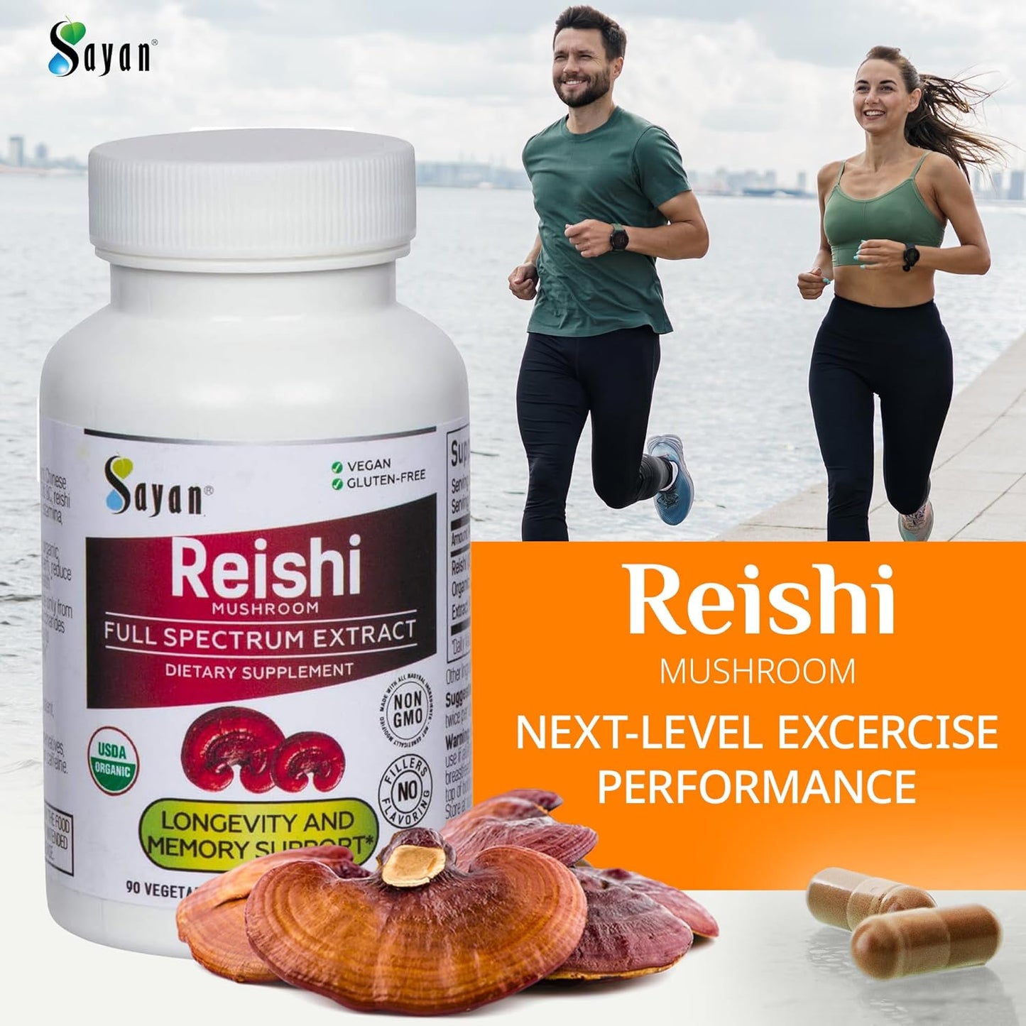 USDA Organic Reishi Mushroom Extract Capsules - 90 Count, 440mg - Immune Support & Longevity Supplement - Vegan & Non-GMO with No Fillers - Pure & Potent Formula for Vitality & Wellness