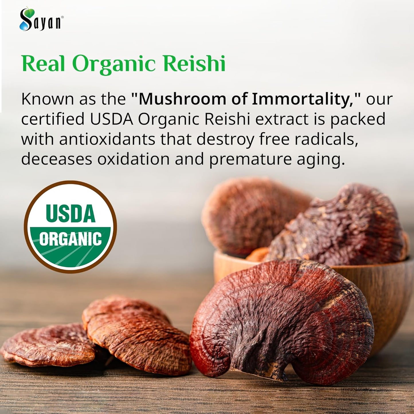 USDA Organic Reishi Mushroom Extract Capsules - 90 Count, 440mg - Immune Support & Longevity Supplement - Vegan & Non-GMO with No Fillers - Pure & Potent Formula for Vitality & Wellness