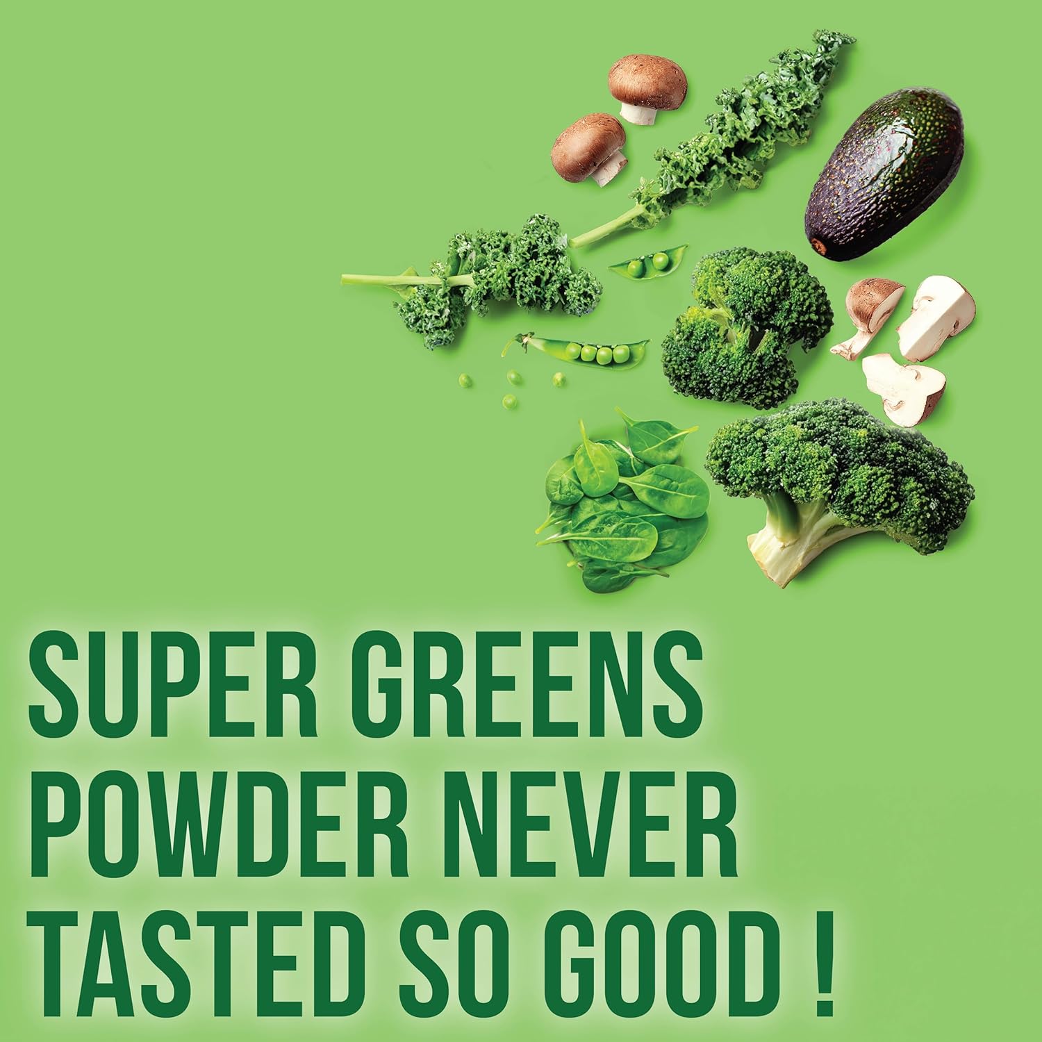 USDA Organic Super Greens Drink Mix with 50 Superfoods and Probiotics, Natural Flavor, High in Fiber, Supports Energy, Fruits and Vegetables