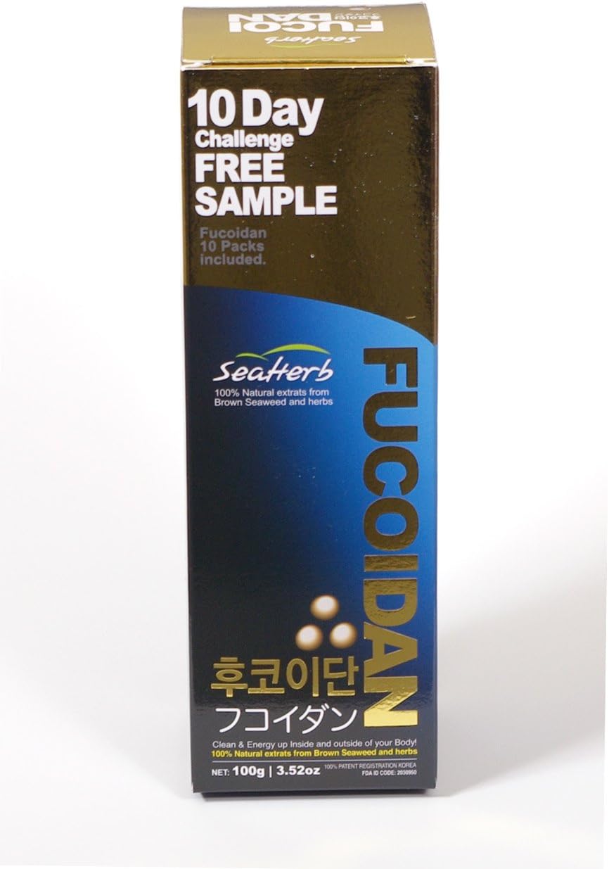 USFDA Approved 100% Natural Brown Seaweed Extract Fucoidan SeaHerb (10 Satchets + 100g)