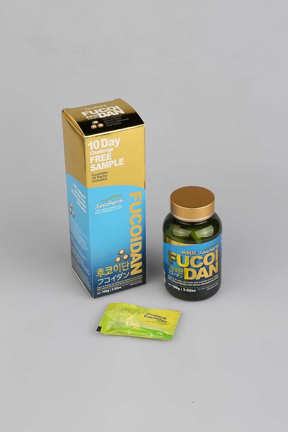 USFDA Approved 100% Natural Brown Seaweed Extract Fucoidan SeaHerb (10 Satchets + 100g)