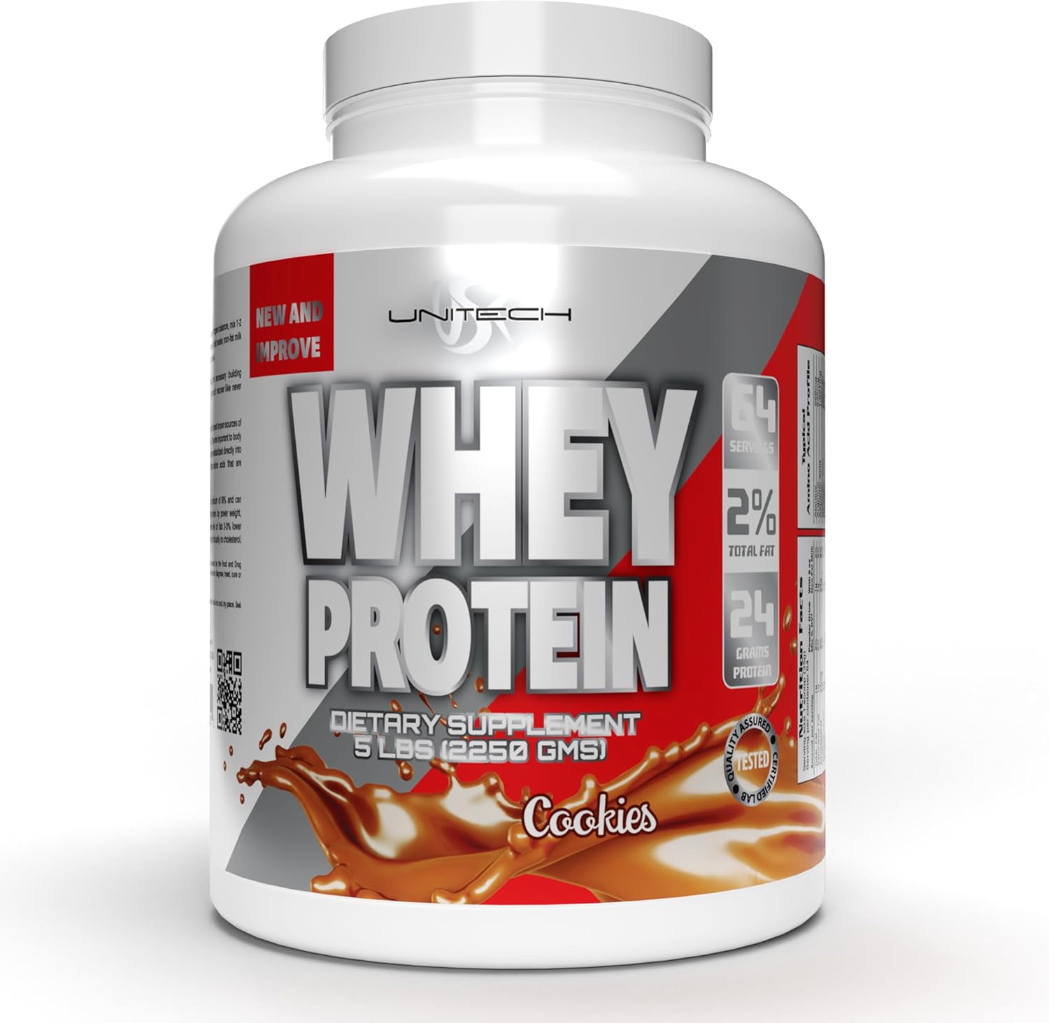 USK UNITECH Whey Cookies Protein Powder 80oz for Muscle Repair & Metabolism | Essential Amino Acids, Enzymes, Minerals | Cookies Flavor Sports Supplement