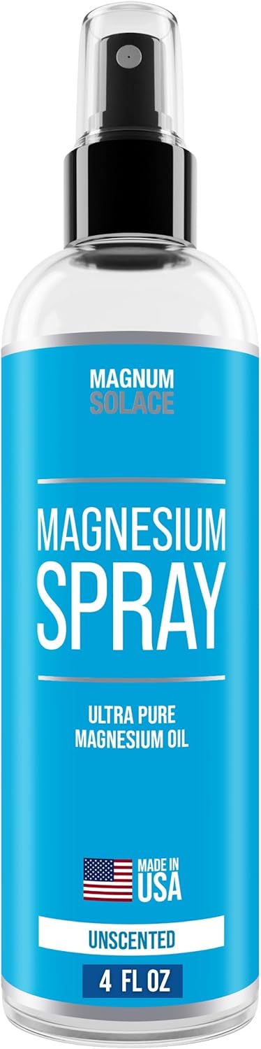 USP Grade Pure Magnesium Oil Spray by Magnum Solace - 4 oz - Made in USA Since 2008