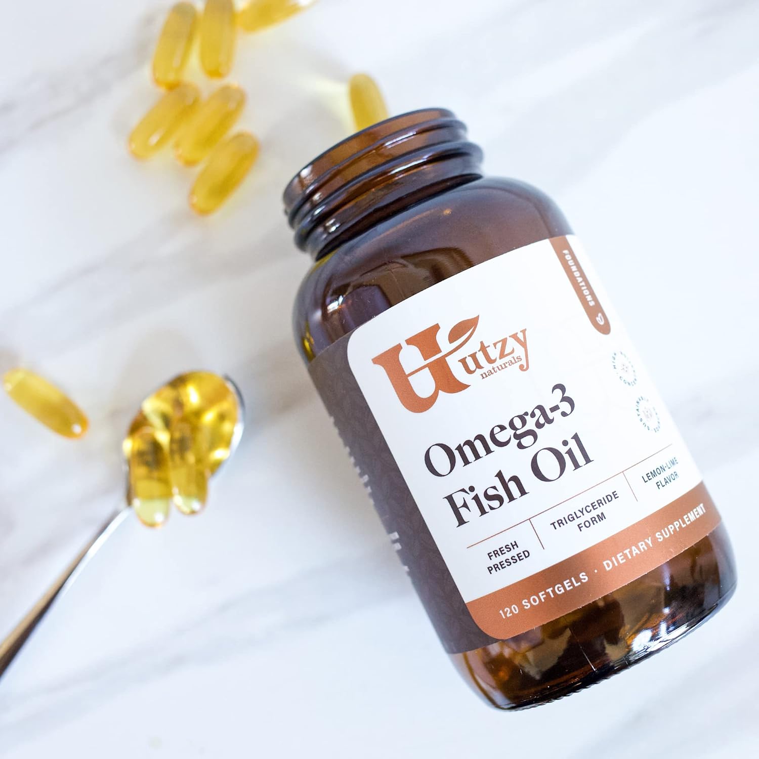 Utzy Naturals Lipid Support Bundle with Berbecol 500 mg & Omega 3 Fish Oil - Promote Heart Health and Cholesterol Levels