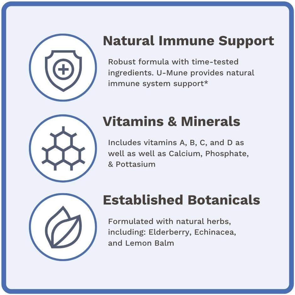 Utzy Naturals U-Mune Immune Support Supplement with Elderberry, Echinacea, and Oregano | USA Made | 3rd Party Tested | 60 Capsules