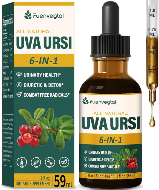 Uva Ursi Herbal Liquid Drops for Urinary Health - Diuretic & Detox Support - Antioxidant Rich - 2oz