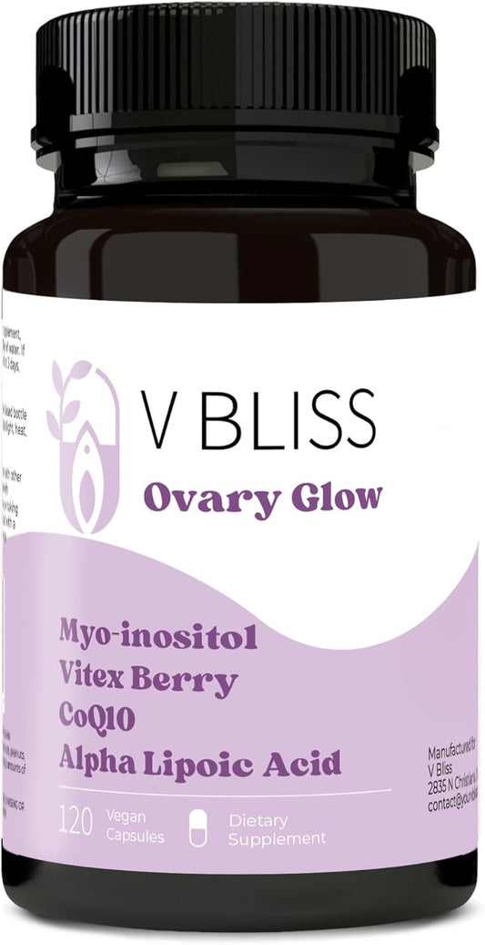 V Bliss Myo-inositol & Vitex Berry Capsules for Women | Hormone Balance, Ovarian & Fertility Support | CoQ10, Alpha-lipoic Acid, Chromium | Healthy Ovulation Support