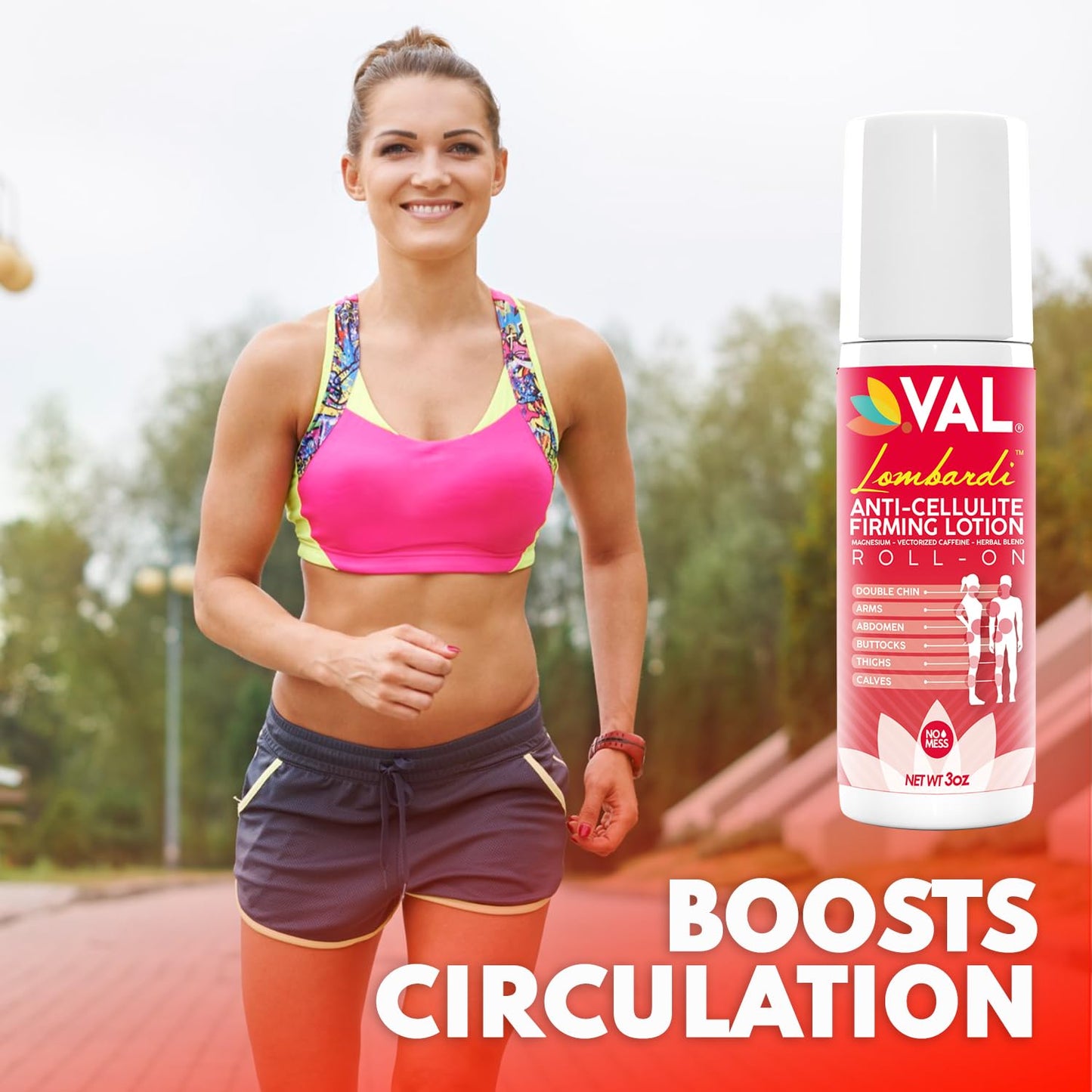 VAL Lombardi Cellulite Firming Roll-On with Magnesium for Smooth Skin