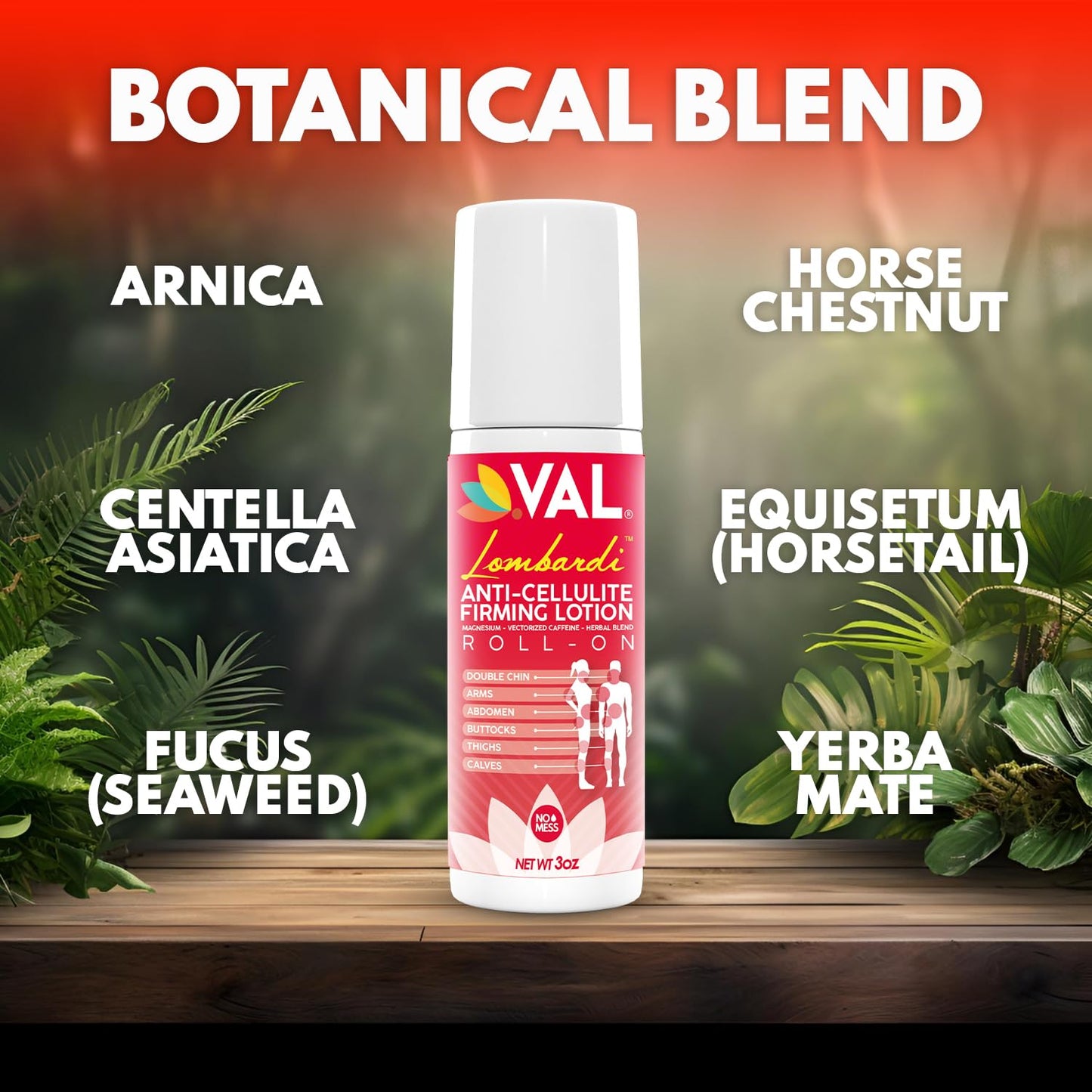 VAL Lombardi Cellulite Firming Roll-On with Magnesium for Smooth Skin