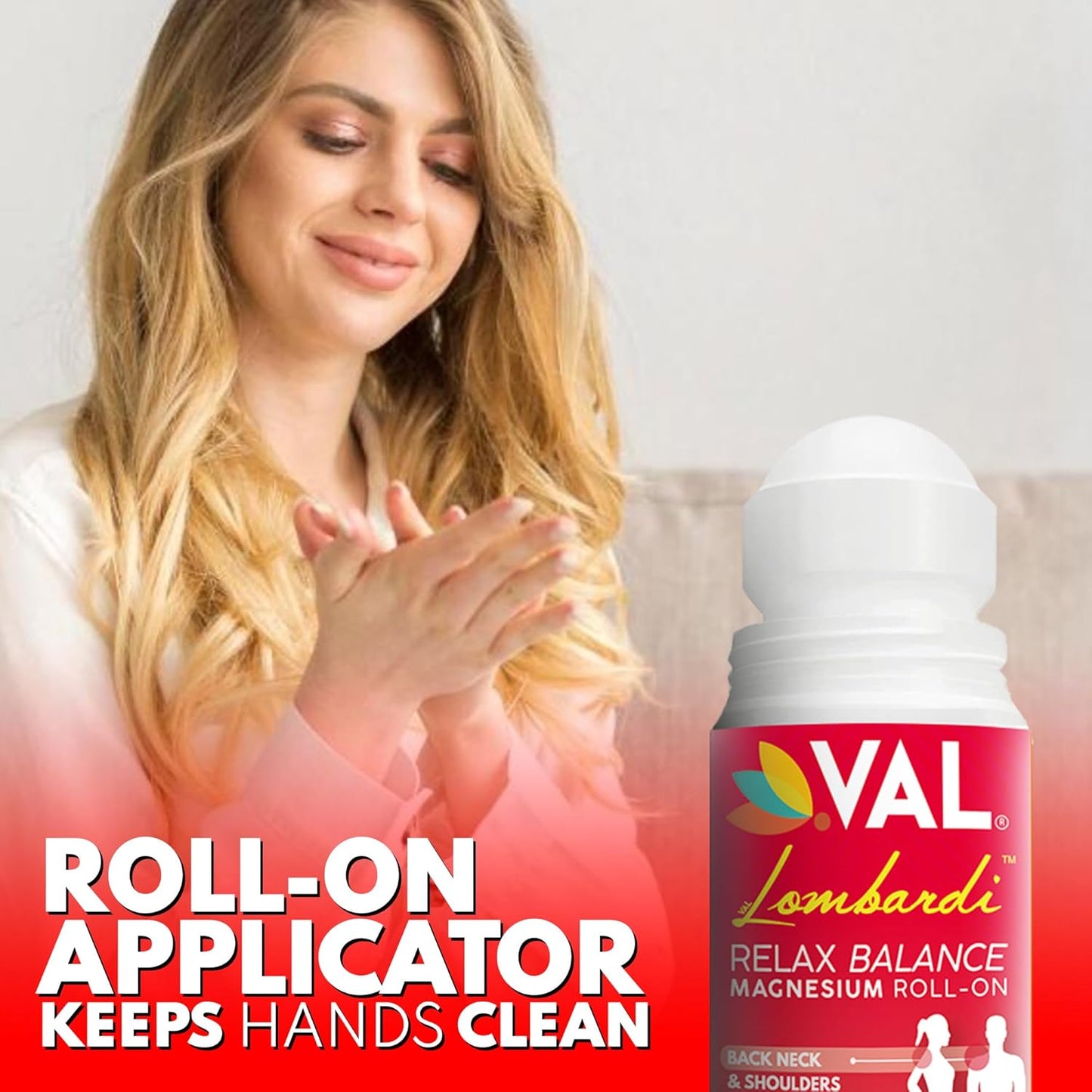 VAL Lombardi Magnesium Roll-On with Arnica & Herbal Blend for Joint & Muscle Therapy - 3oz