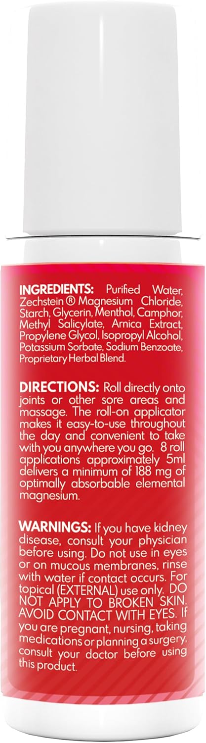 VAL Lombardi Magnesium Roll-On with Arnica & Herbal Blend for Joint & Muscle Therapy - 3oz