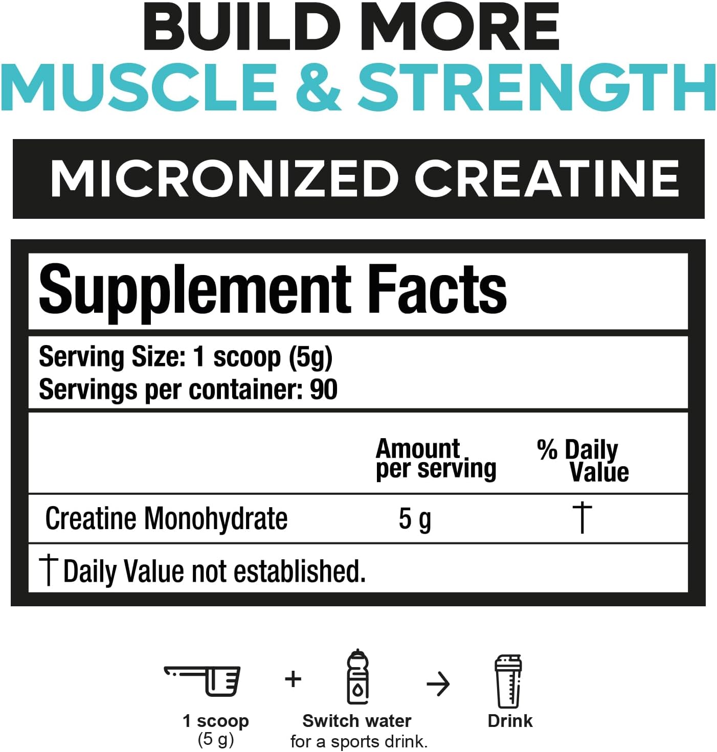 Valara Boost Recovery Creatine Monohydrate Powder - 450g, 90 Servings, Unflavored, Vegan, Keto - 5000mg Per Serv