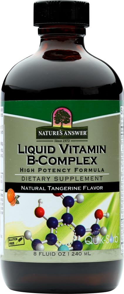 Value Pack of 5 Nature's Answer Liquid Vitamin B-Complex, 8 Ounces - Natural Energy Boost & Immune Support