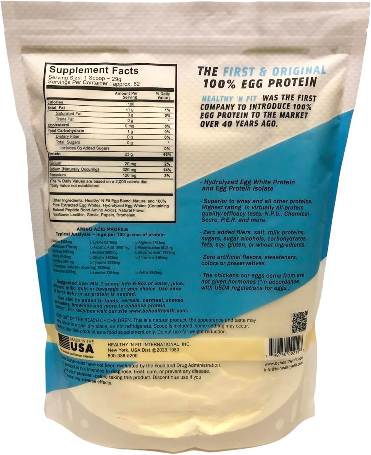 Vanilla 100% Egg White Protein Powder - 4lb, Natural Peptides, Keto and Paleo Friendly, Naturally Sweetened