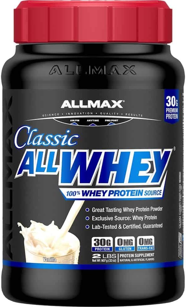 Vanilla AllWhey Classic Protein Powder by ALLMAX Nutrition - 2lb Jar