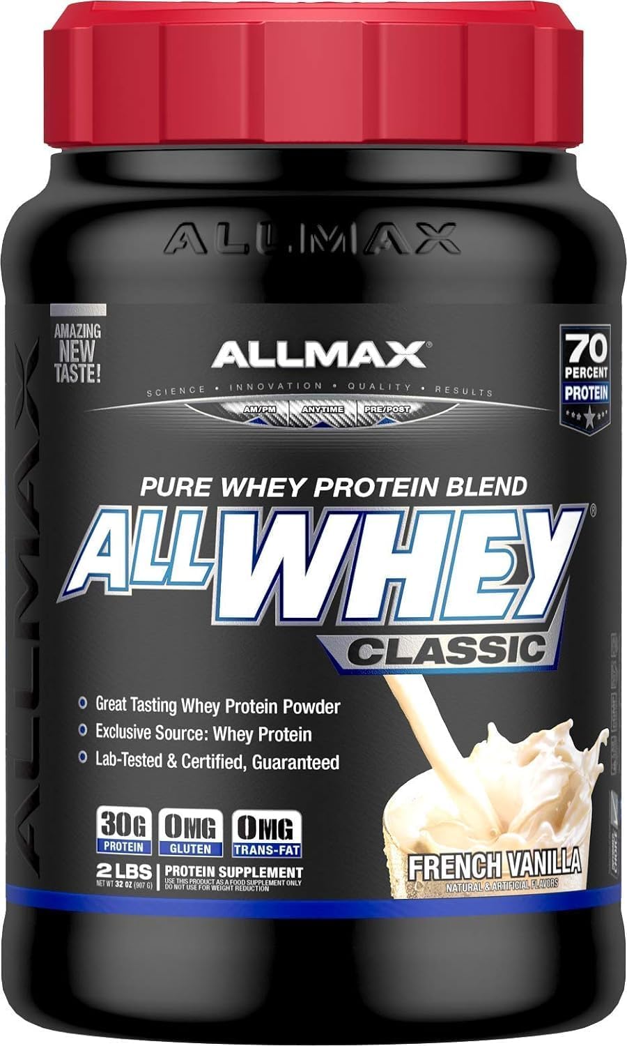 Vanilla AllWhey Classic Protein Powder by ALLMAX Nutrition - 2lb Jar