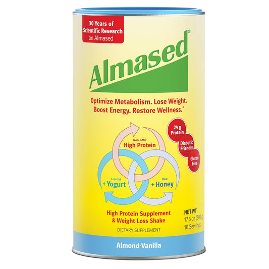 Vanilla Almased Meal Replacement Shake 3-Pack - Low-Glycemic Plant Protein Powder for Weight Support - 17.6 oz (1.1 lb)