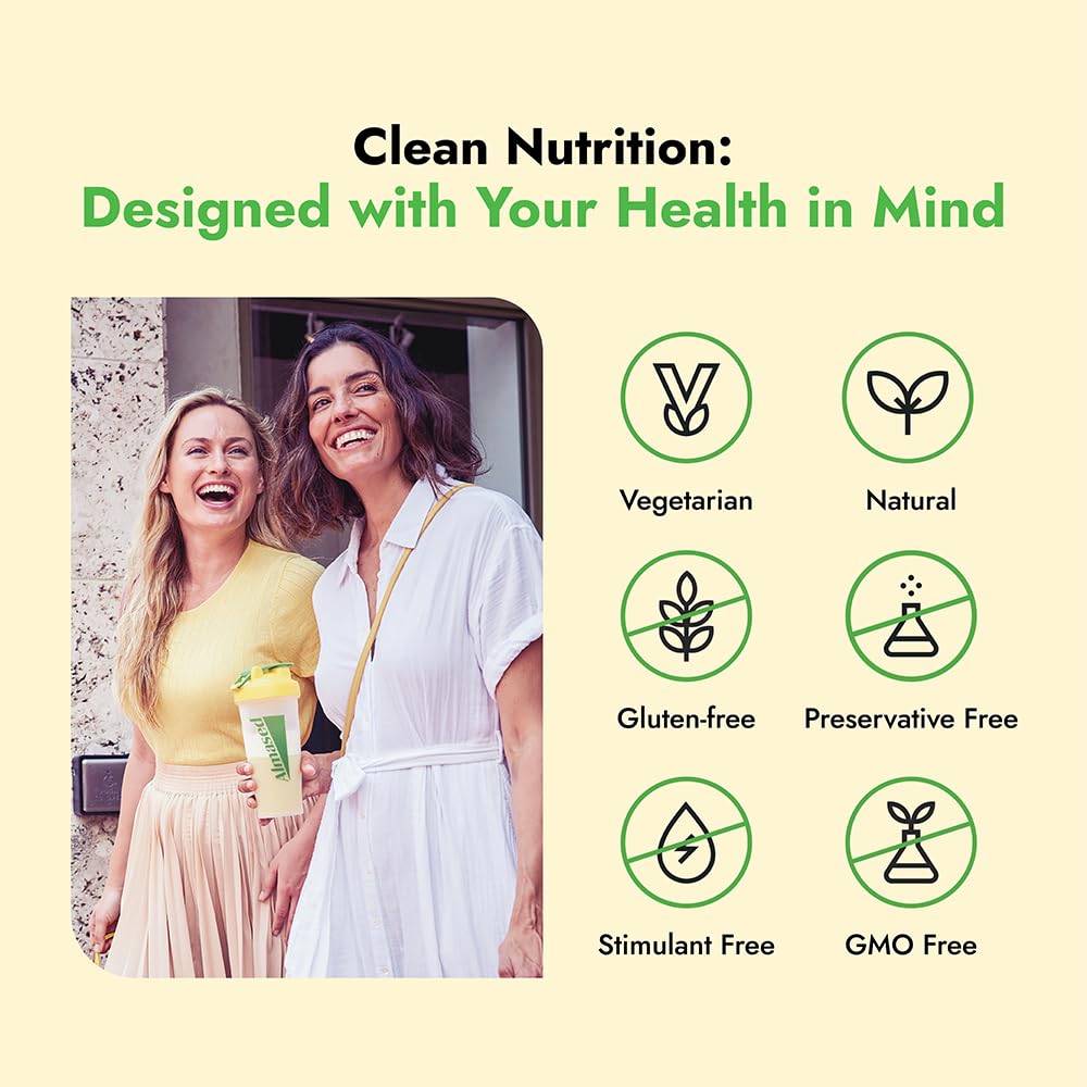 Vanilla Almased Protein Powder Shake for Weight Loss, Complete Nutrition Supplement with High Protein - 3 Cans (17.6 oz each) + Scoop + Shaker Bottle
