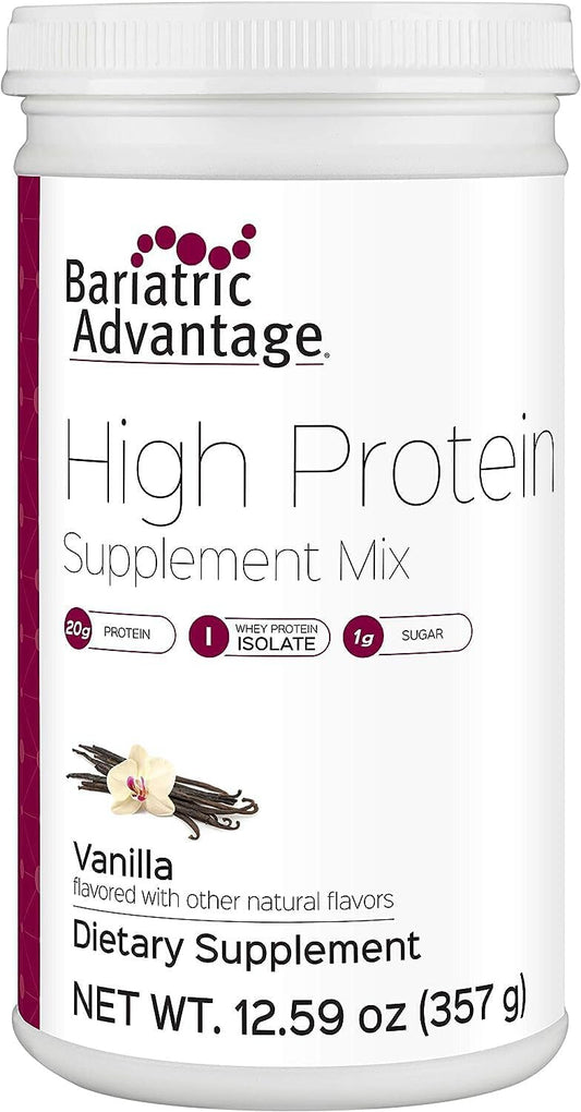 Vanilla Bariatric Advantage High Protein Supplement Mix - 20g Protein Powder for Pre & Post Surgery - Iron & Calcium - 14 Servings