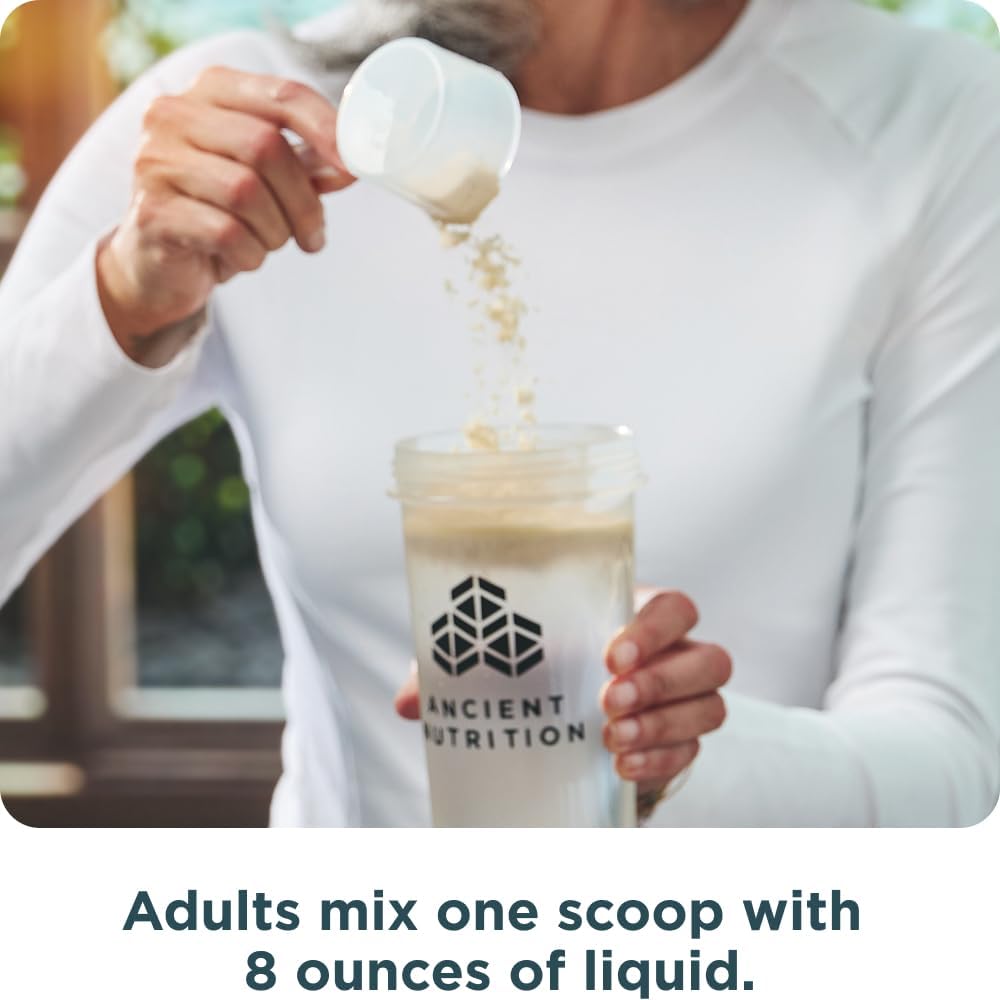Vanilla Bean Grass Fed Whey Protein with Hydrolyzed Collagen Peptides - 23g Protein, 20 Servings - Organic A2/A2 Milk Protein