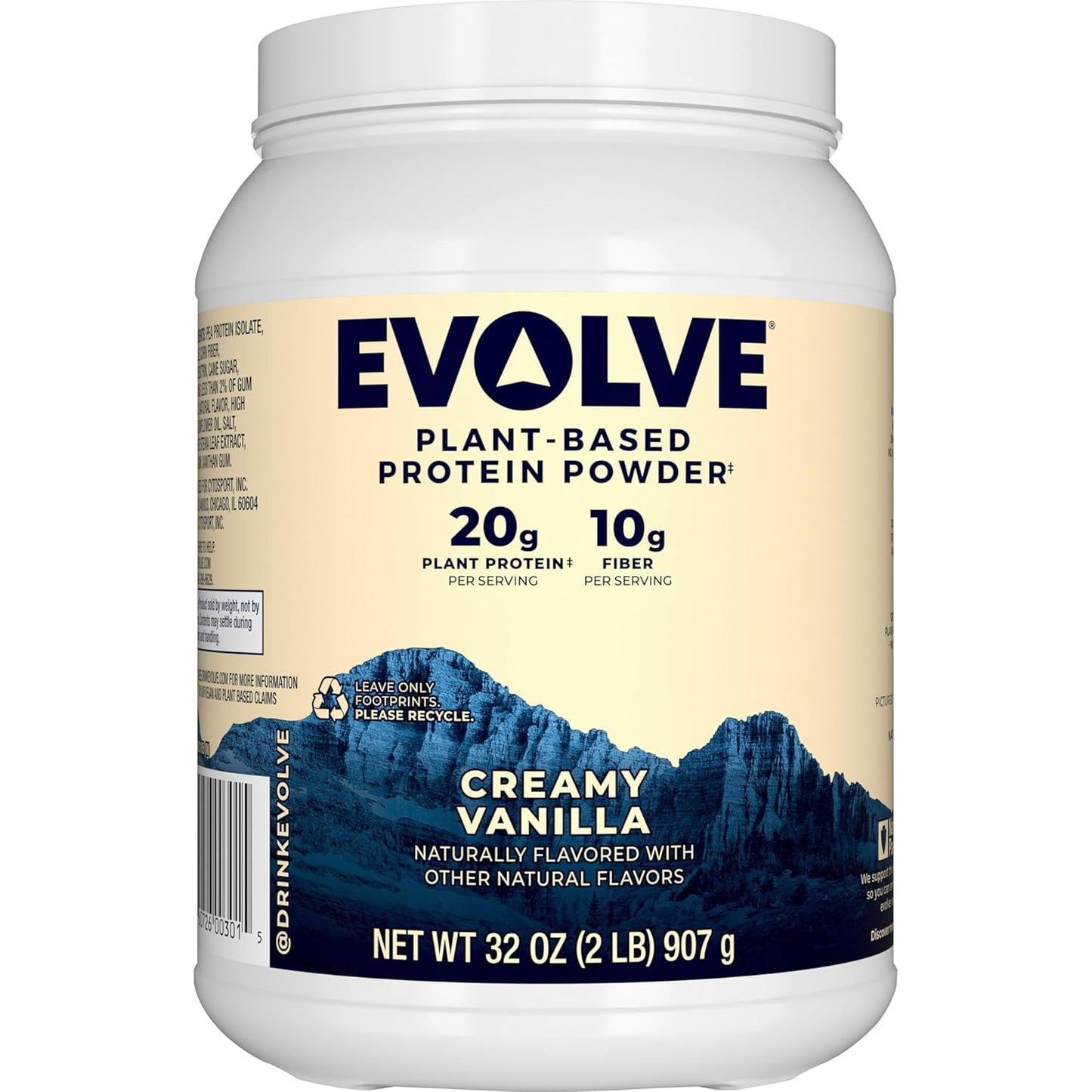 Vanilla Bean Plant Based Protein Powder - 20g Vegan Protein, Dairy Free, Non-GMO, 10g Fiber - 2 Pound Exclusive Pack