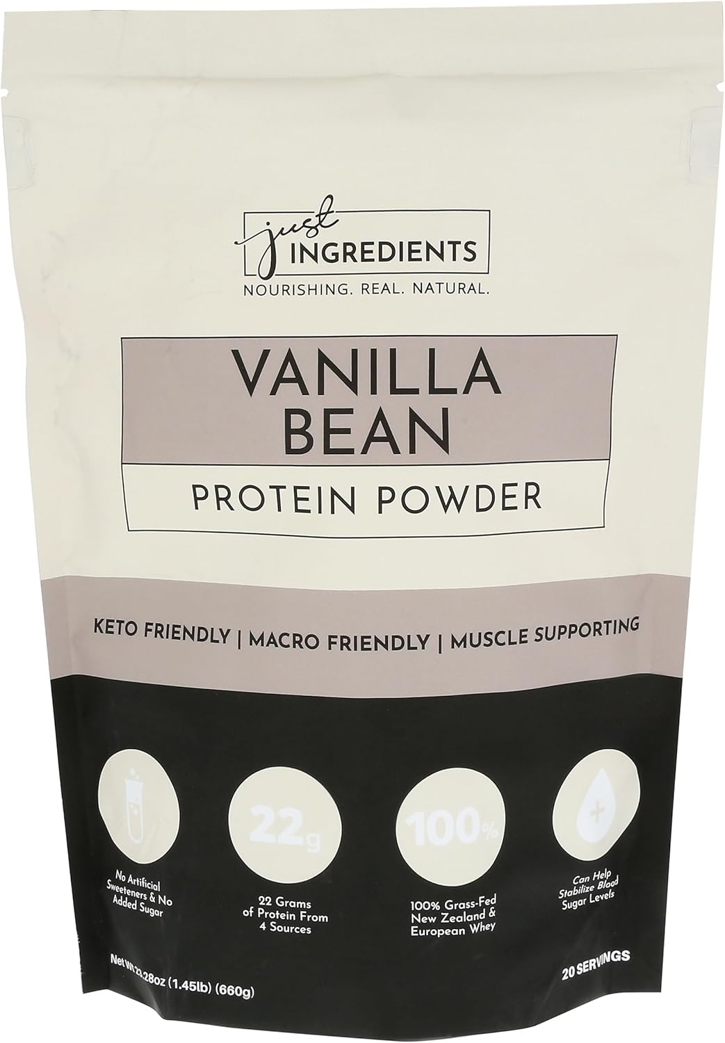 Vanilla Bean Whey Protein Powder - 23.28 OZ by Just Ingredients