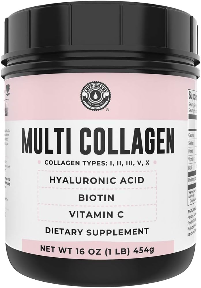 Vanilla Bone Broth & Multi Collagen Powder for Joint, Hair, Skin, Nails Support by Left Coast Performance
