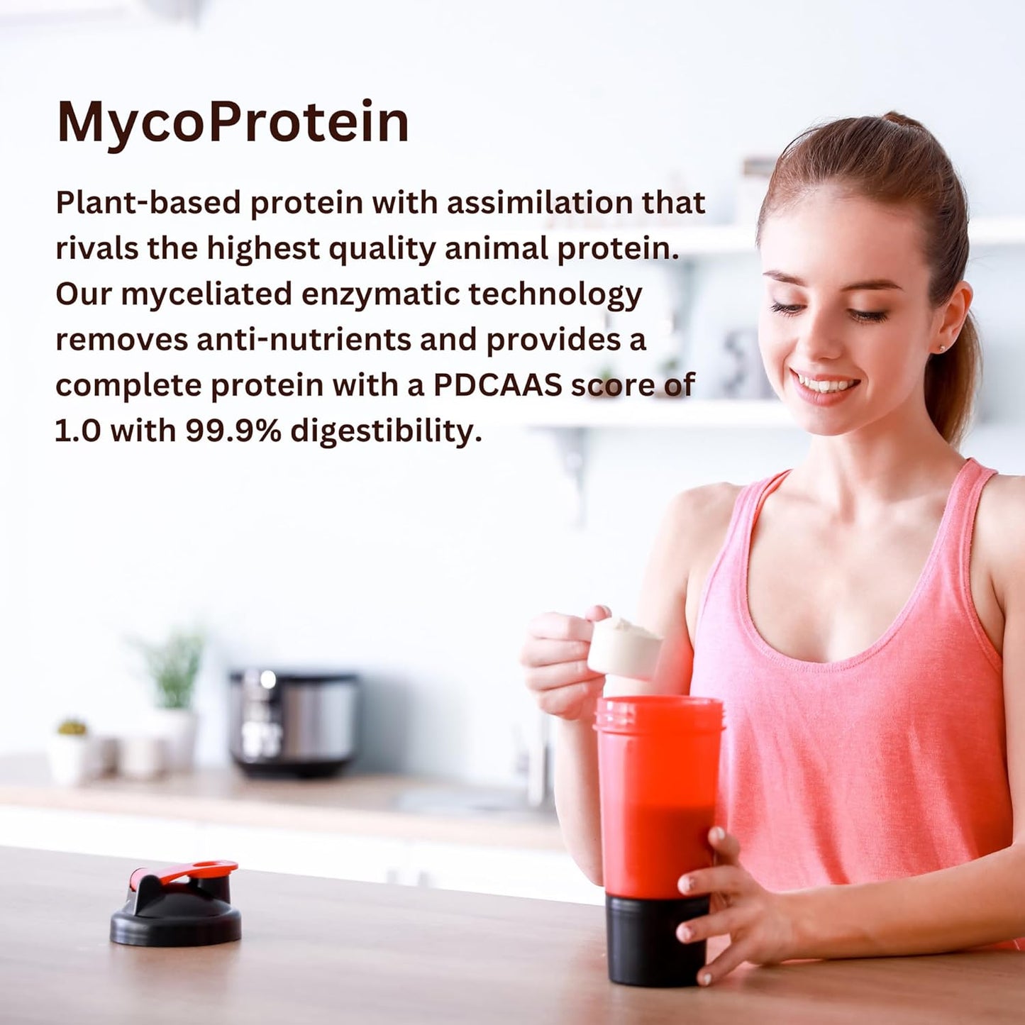 Vanilla ChagaRoot Mycoprotein Mushroom Protein Powder - Vegan Plant Based Superfood Blend with Chaga, Reishi, Turkey Tail, Shiitake, Lions Mane - 1.76 lb